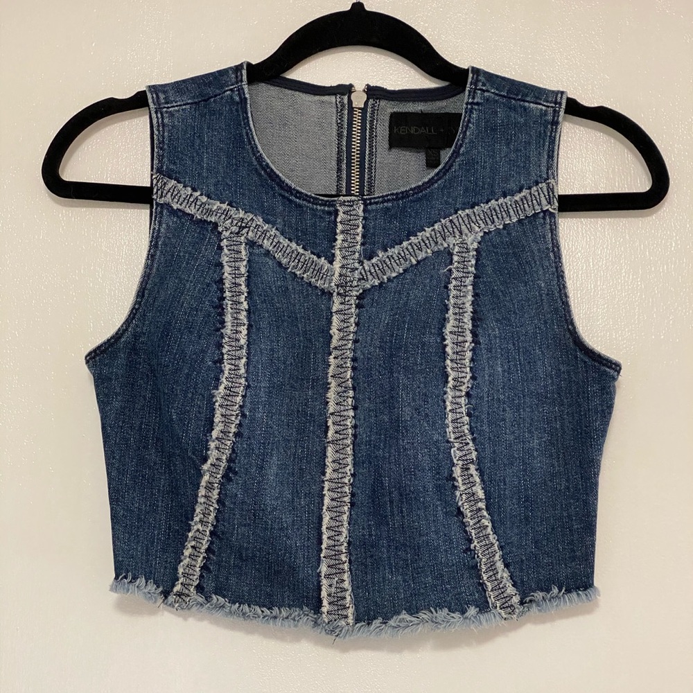 Kendall and Kylie Bloomingdale’s Denim Crop Top!